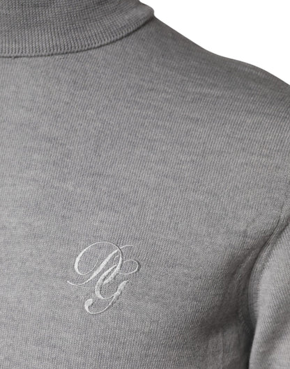 Dolce &amp; Gabbana Grauer Wollstrickpullover für Herren
