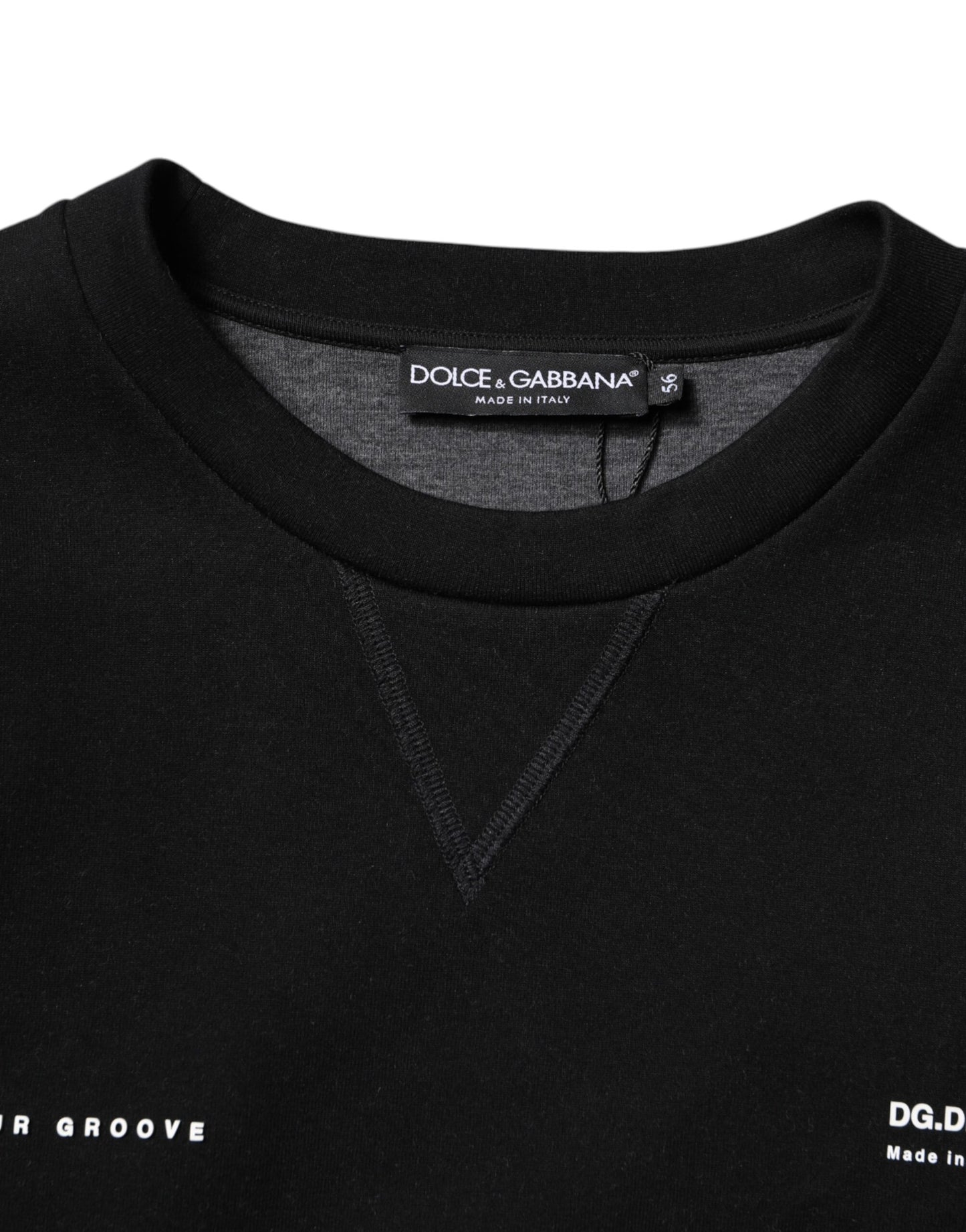 Dolce &amp; Gabbana – Schwarzer Strickpullover aus Baumwolle mit Logo