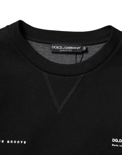 Dolce &amp; Gabbana – Schwarzer Strickpullover aus Baumwolle mit Logo