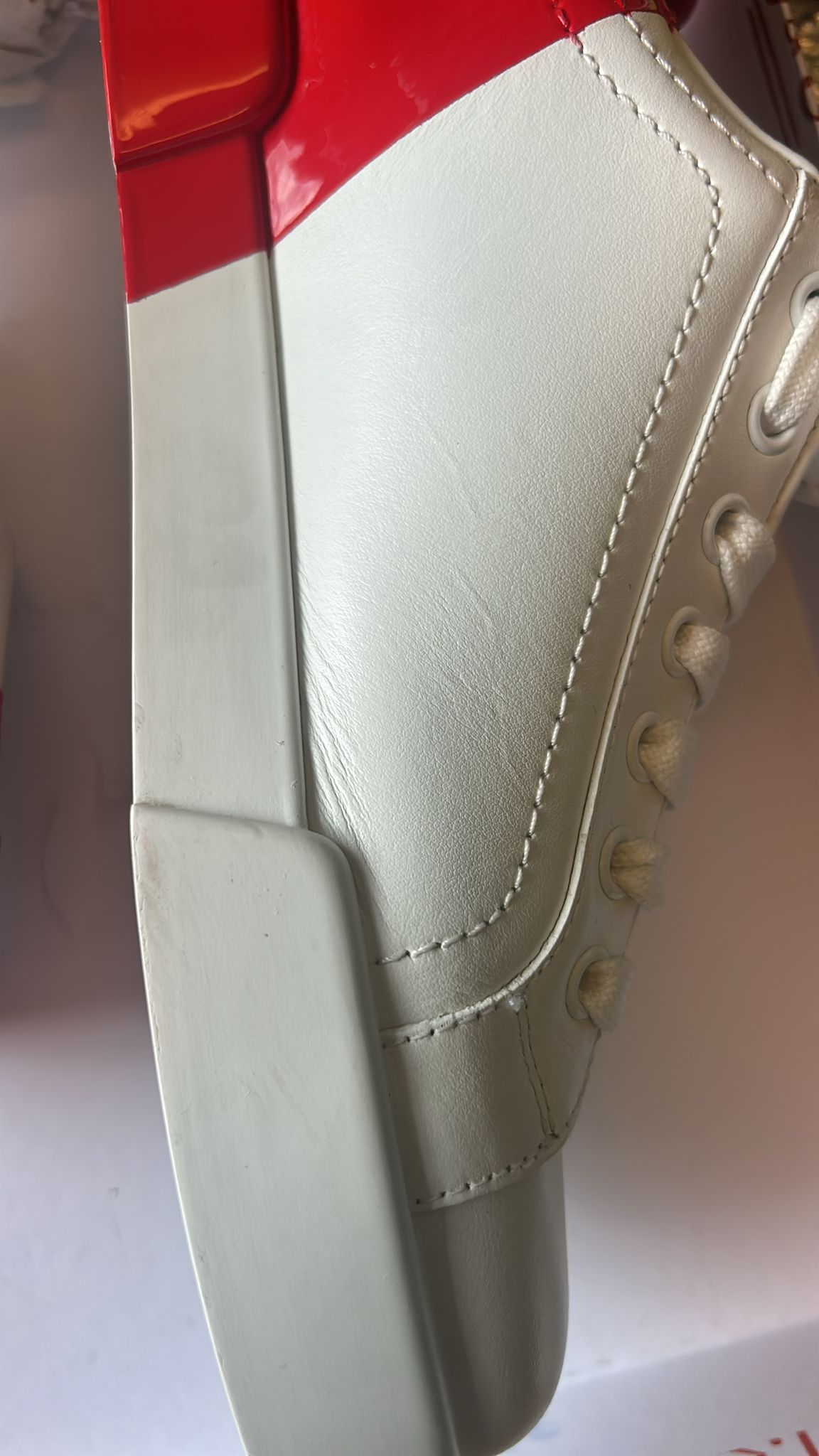 Dolce &amp; Gabbana Weiß Rot Logo Portofino Sneakers Schuhe