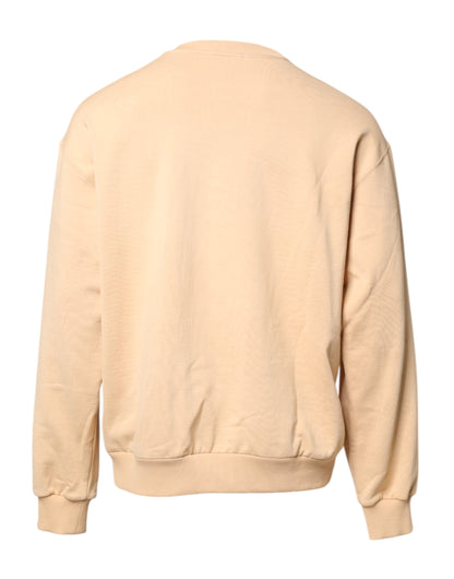 Dolce &amp; Gabbana Beige Pullover mit Rundhalsausschnitt und Kirschmuster