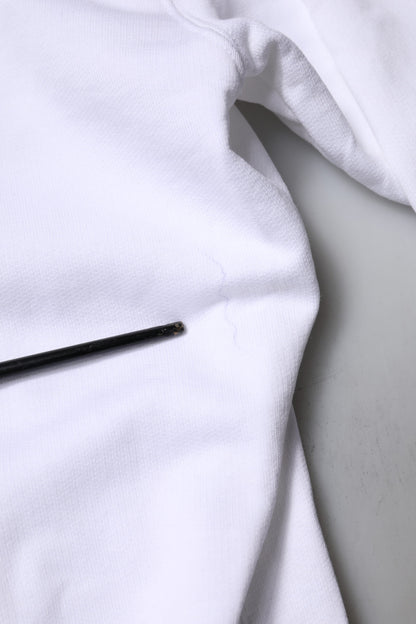 Dolce &amp; Gabbana – Weißer Pullover mit Rundhalsausschnitt und Logo aus Baumwolle