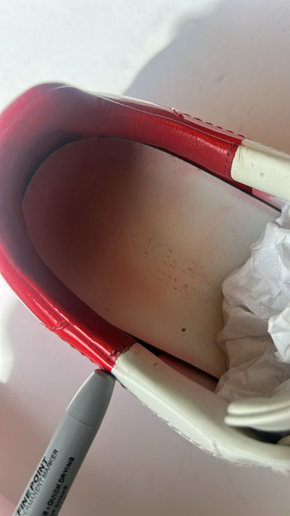 Dolce &amp; Gabbana Weiß Rot Logo Portofino Sneakers Schuhe