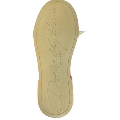 Dolce &amp; Gabbana Weiß Rot Logo Portofino Sneakers Schuhe