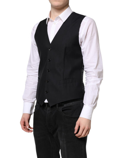 Dolce &amp; Gabbana Schwarze Wollweste, formelle Weste