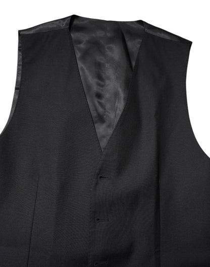 Dolce &amp; Gabbana Schwarze Wollweste, formelle Weste
