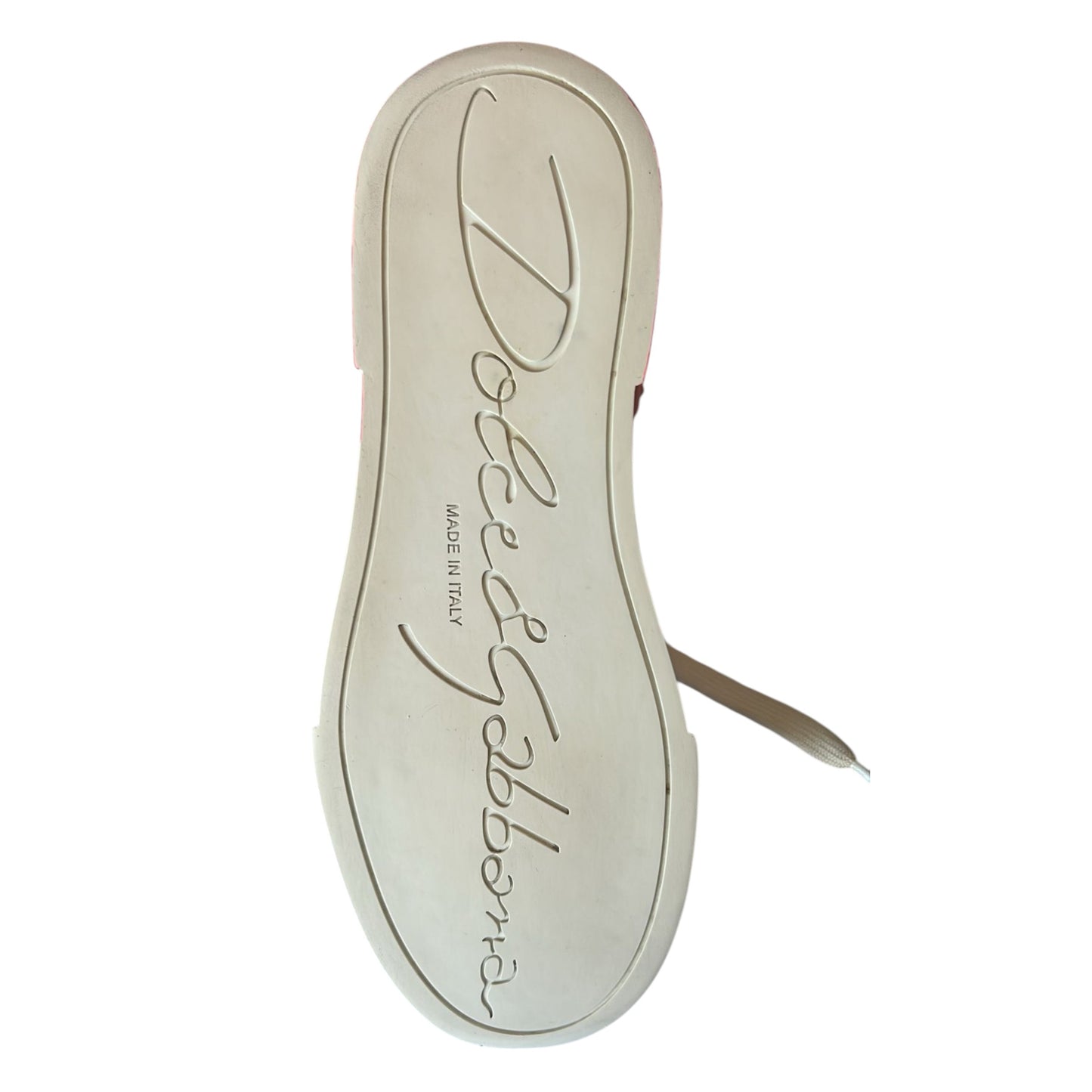 حذاء سنيكرز بورتوفينو بشعار دولتشي آند غابانا باللون الأبيض والأحمر