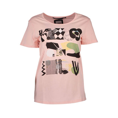 Silvian Heach Damen T-Shirt aus rosa Baumwolle