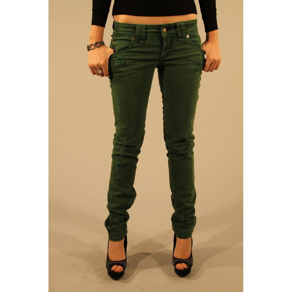 John Galliano Damen Jeans aus grüner Baumwolle