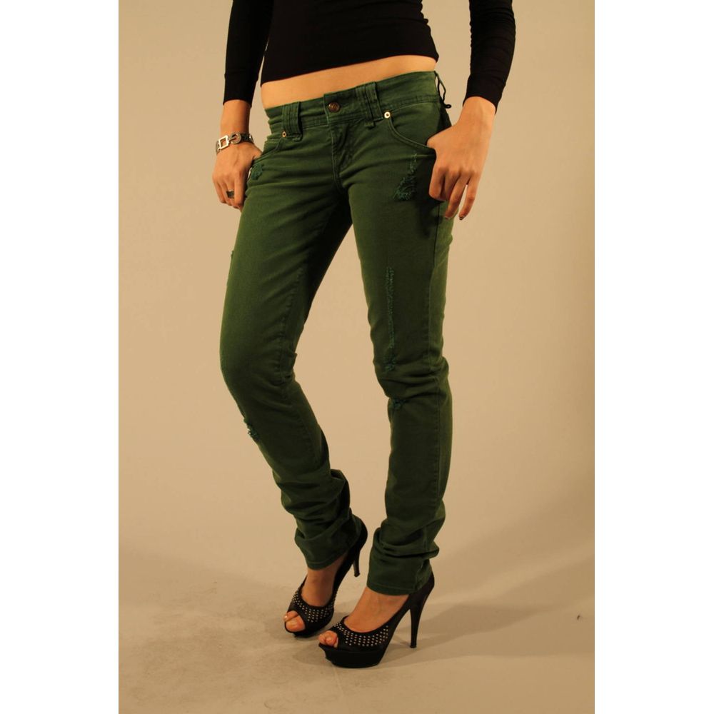 John Galliano Damen Jeans aus grüner Baumwolle