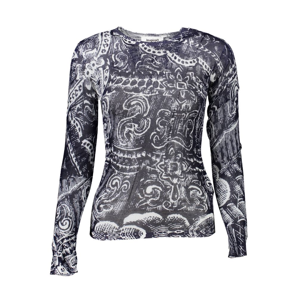 Desigual Blauer Viskose-Pullover für Damen