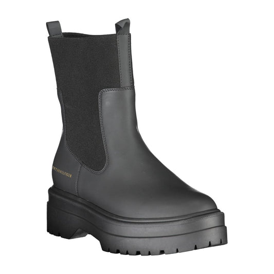 Tommy Hilfiger – Schwarze Lederstiefelette für Damen