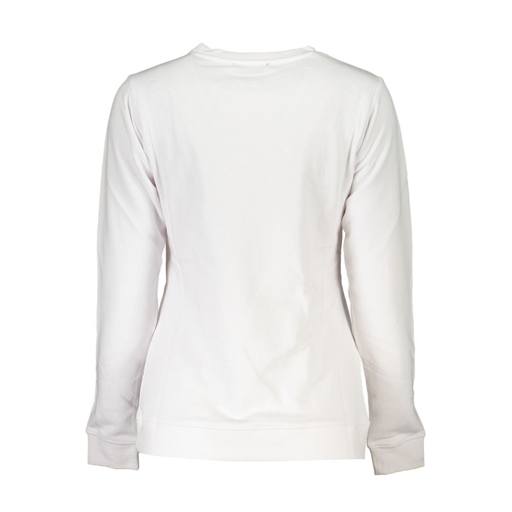 Cavalli Class Weißer Baumwollpullover für Damen
