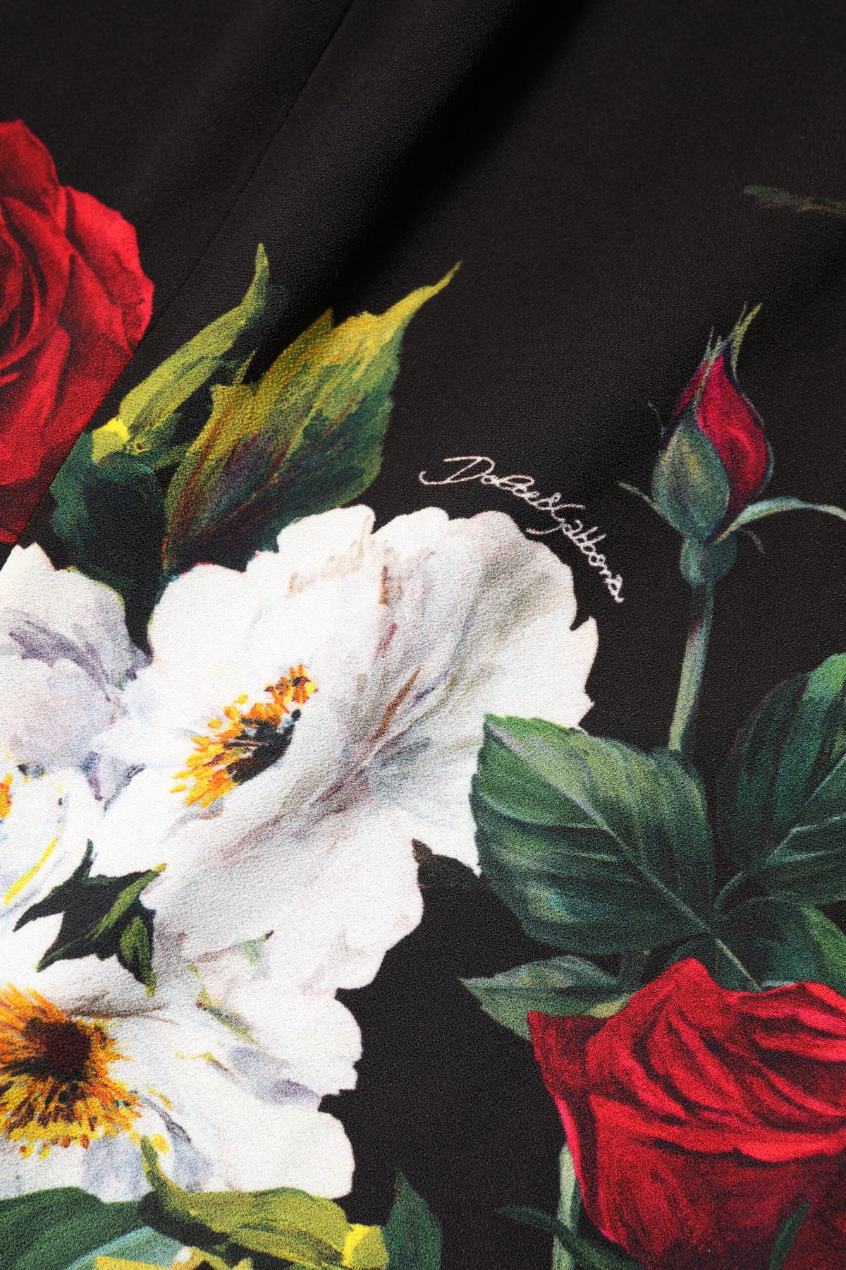 Dolce &amp; Gabbana – Schwarzes, ärmelloses Etuikleid mit Blumenmuster
