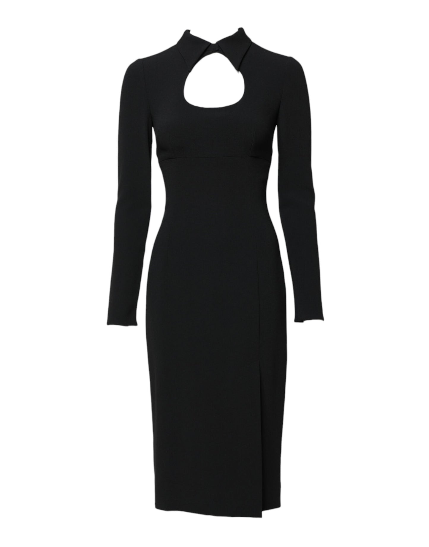 Dolce & Gabbana Black Long Sleeves Bodycon Sheath Midi Dress