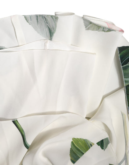 Dolce &amp; Gabbana – Weißes, geblümtes One-Shoulder-Etui-Midikleid