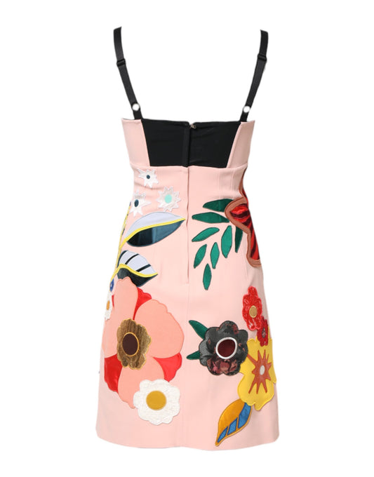 Dolce &amp; Gabbana, Minikleid mit Spaghettiträgern und Blumenmuster in Rosa