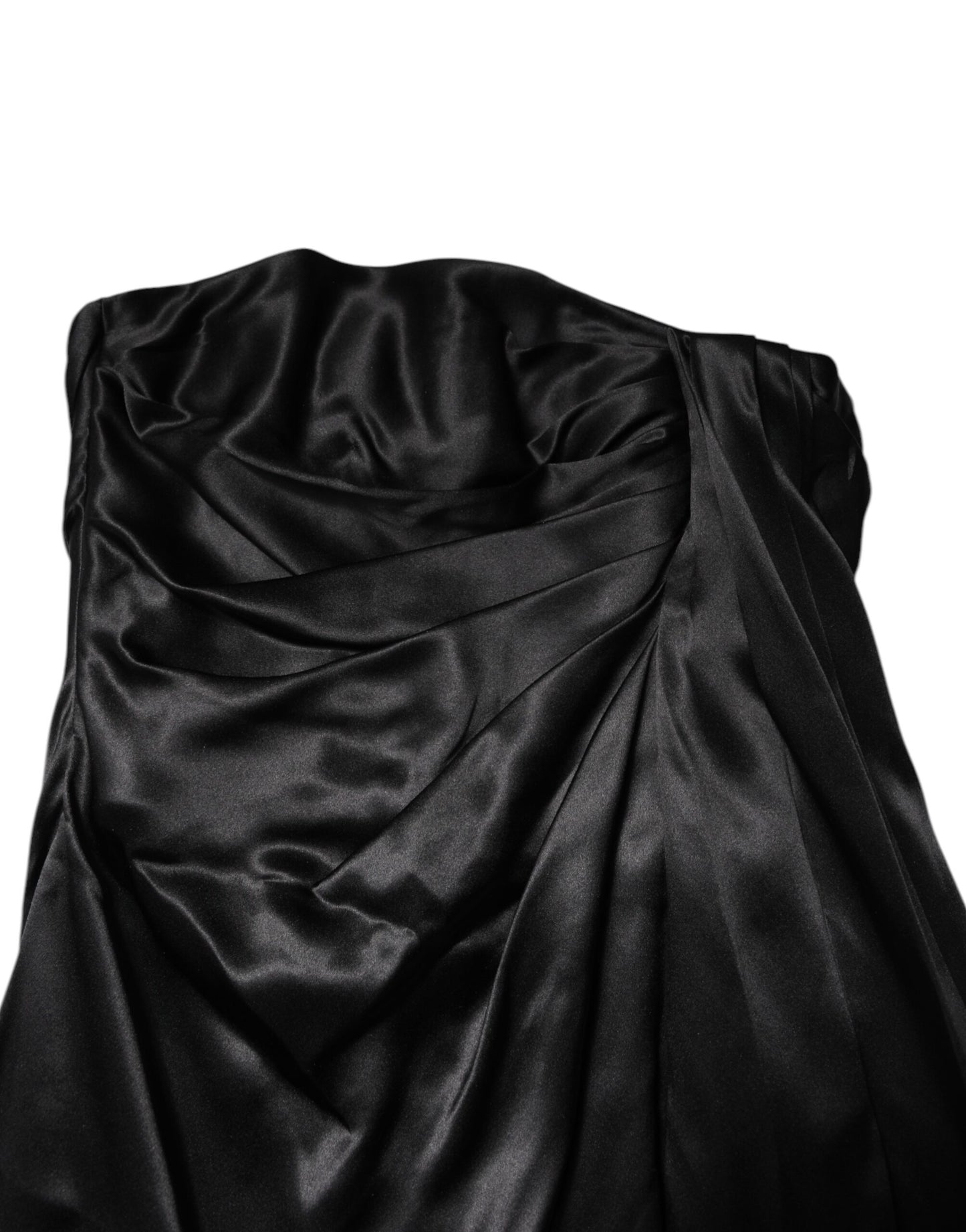 Dolce &amp; Gabbana Schwarzes trägerloses Etui-Minikleid in A-Linie