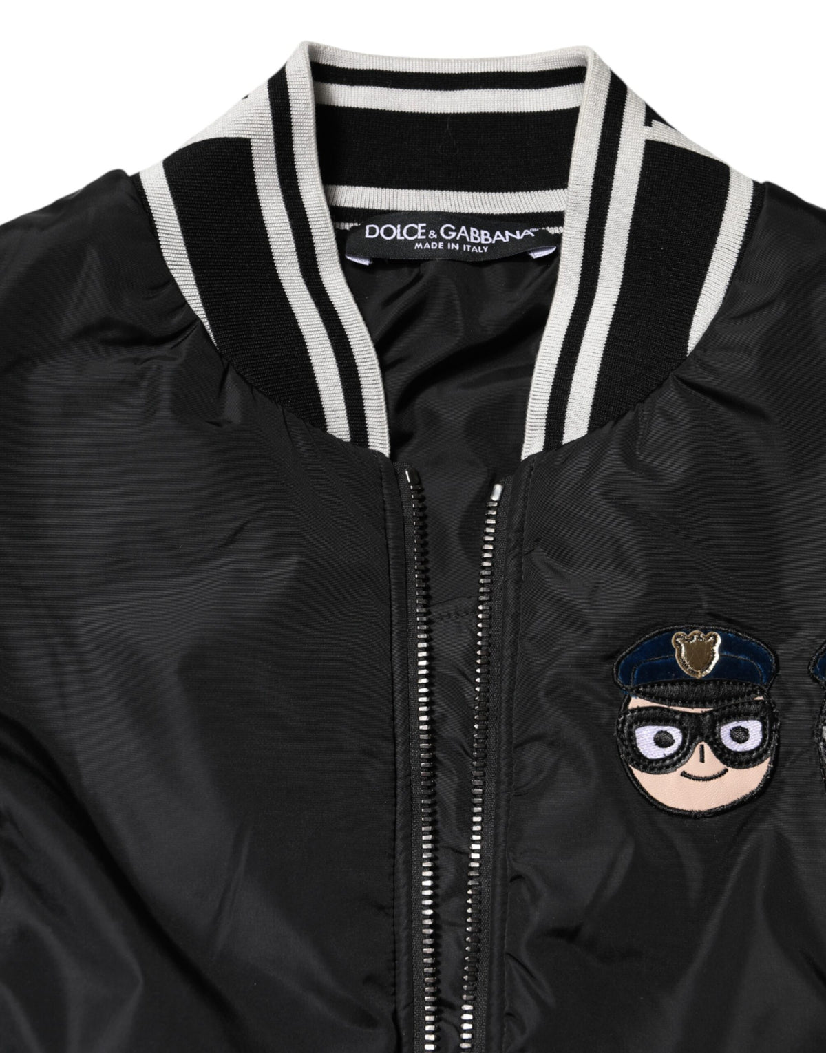 Dolce &amp; Gabbana – Bomberjacke „#DGFamily“ aus schwarzem Nylon mit durchgehendem Reißverschluss
