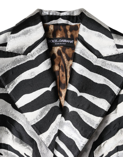 Dolce &amp; Gabbana Schwarz-Weiß-Polyester-Blazerjacke für Damen
