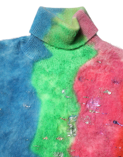 Dolce &amp; Gabbana Mehrfarbiger Rollkragenpullover aus Mohair