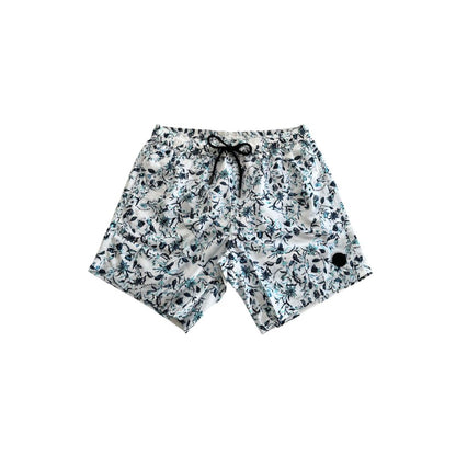 Trussardi Beachwear Weiße Polyester-Badeshorts für Herren