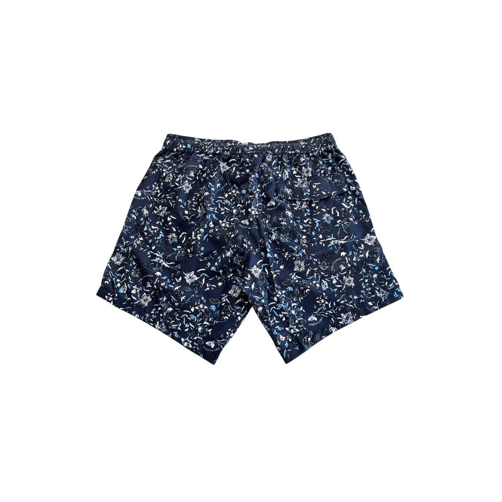 Trussardi Beachwear Blaue Polyester-Badeshorts für Herren