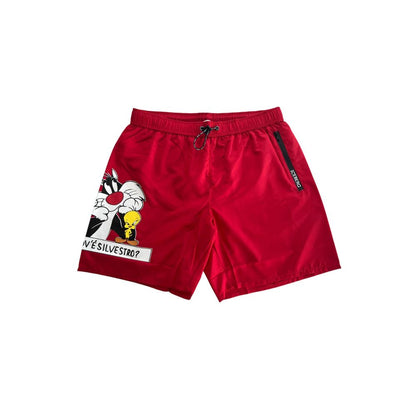 Iceberg Rote Polyester-Badeshorts für Herren