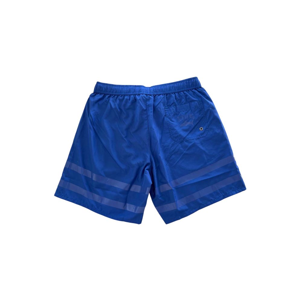 Iceberg Blaue Polyester-Badeshorts für Herren