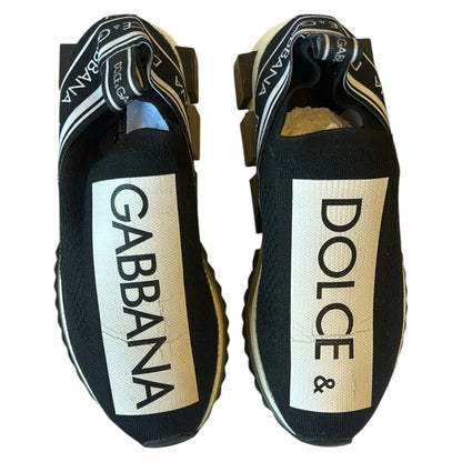 Dolce &amp; Gabbana Schwarz Weiß Slip On Sorrento Sneakers Schuhe