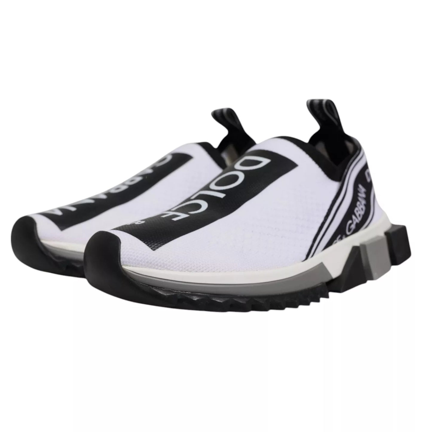 Dolce &amp; Gabbana Sorrento Slip-On Sneakers in Weiß und Schwarz