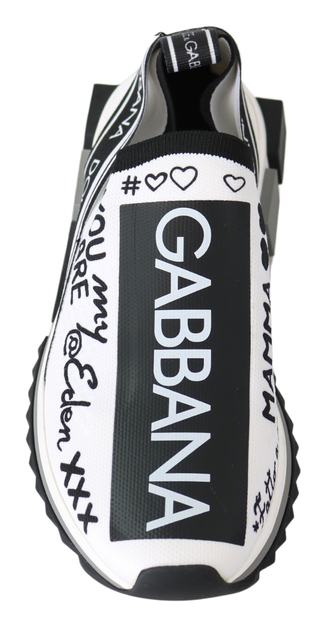 Dolce &amp; Gabbana – Slip-On-Sorrento-Sneaker in Weiß und Schwarz