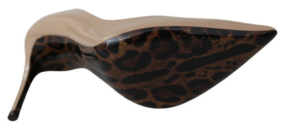 Dolce &amp; Gabbana – Beige Pumps aus Lackleder mit Stilettoabsatz