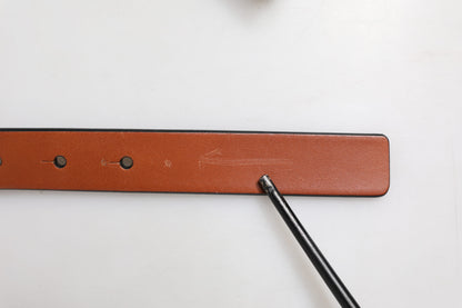 Dolce &amp; Gabbana – Brauner Ledergürtel mit goldener rechteckiger Schnalle