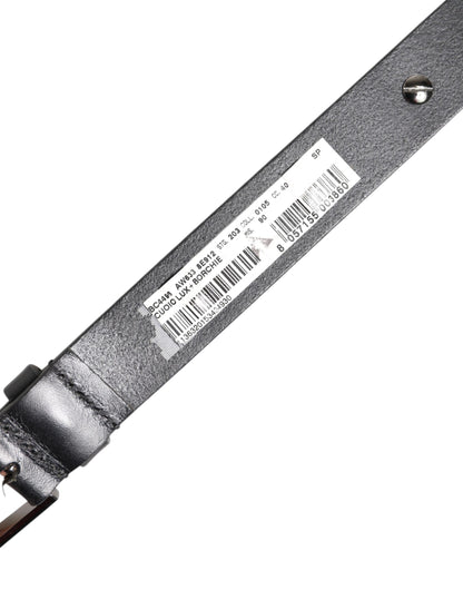 Dolce &amp; Gabbana – Schwarzer Luxus-Ledergürtel mit DG-Nietenschnalle