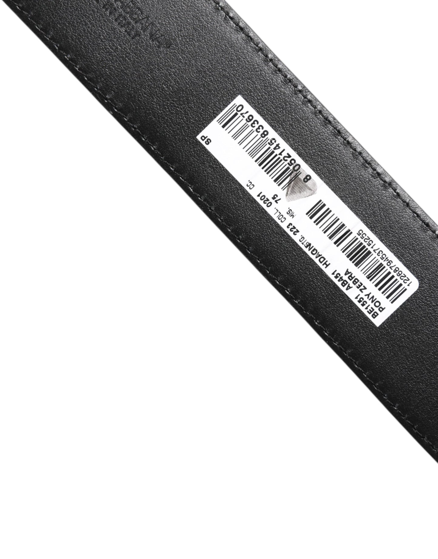 Dolce &amp; Gabbana Weiß-schwarzer Ledergürtel mit Zebra-DG-Kristallschnalle