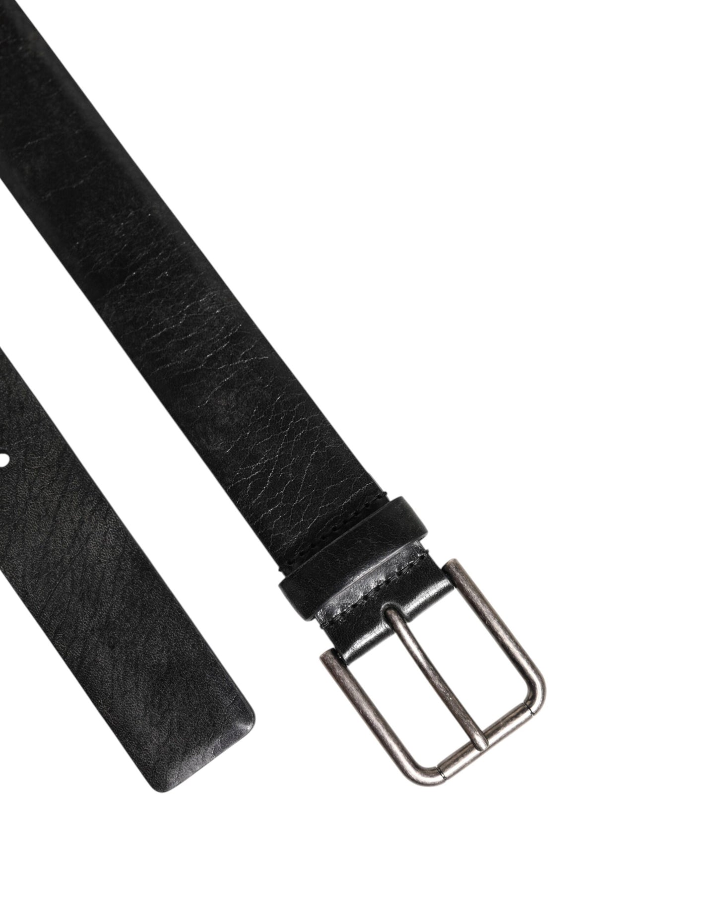 Dolce & Gabbana Black Classic Leather Metal Buckle Belt