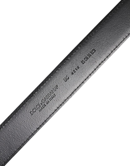 Dolce & Gabbana Brown Classic Calf Leather Silver Buckle Belt