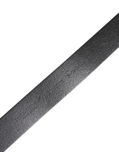 Dolce &amp; Gabbana – Klassischer schwarzer Ledergürtel mit Metallschnalle