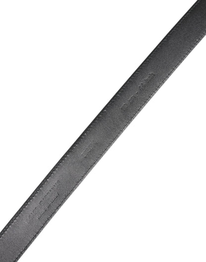 Dolce &amp; Gabbana – Schwarzer Gürtel aus Kalbsleder mit klassischer Metallschnalle