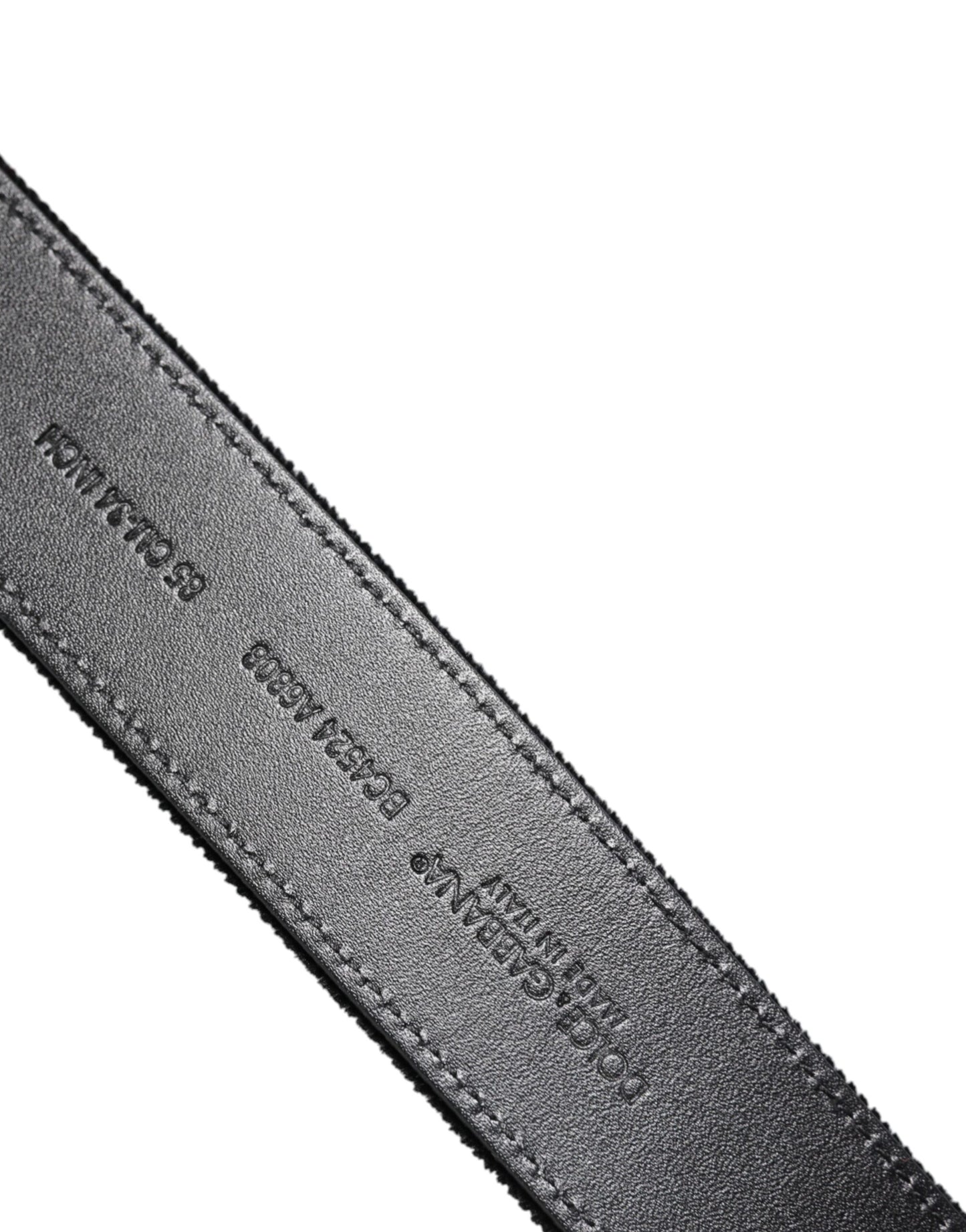 Dolce &amp; Gabbana Schwarzer Baumwollgürtel mit silberner Metallschnalle