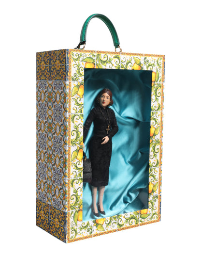 فستان دولتشي آند غابانا الأسود من عرض أزياء ماريا الخزفي، دمى صقلية الجلدية