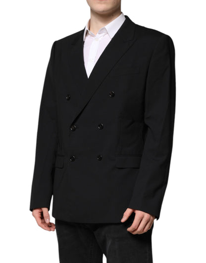 Dolce &amp; Gabbana Schwarze MARTINI Zweireihige Anzugjacke