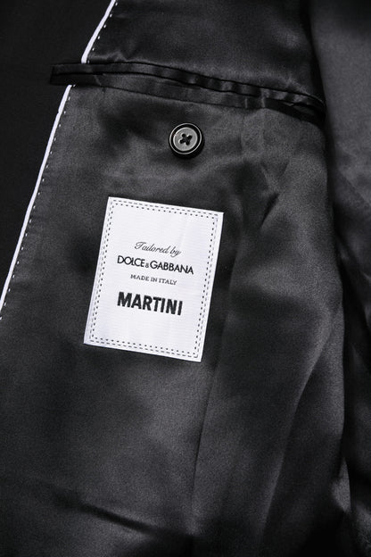 Dolce &amp; Gabbana Schwarze MARTINI Zweireihige Anzugjacke