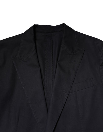 Dolce &amp; Gabbana Dunkelblaue TAORMINA-Blazer-Anzugjacke aus Baumwolle