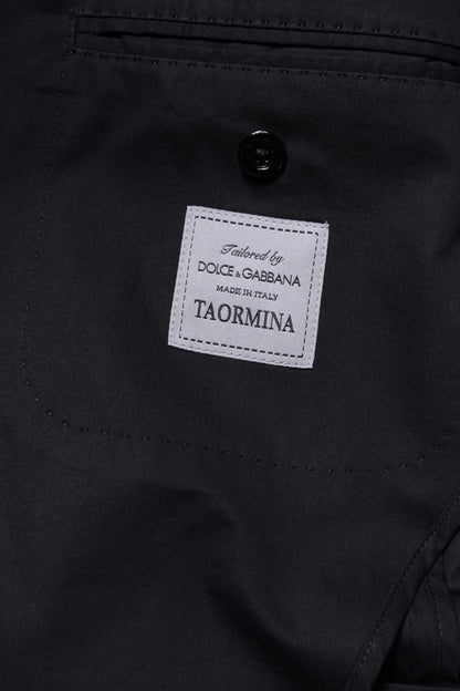 Dolce &amp; Gabbana Dunkelblaue TAORMINA-Blazer-Anzugjacke aus Baumwolle