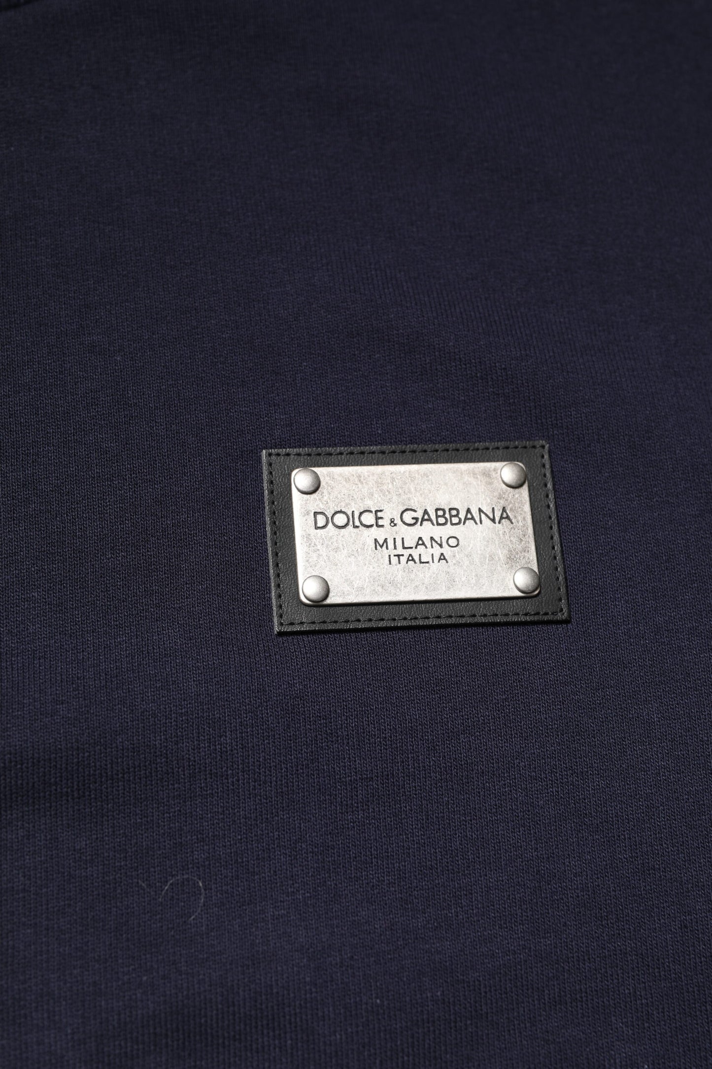 Dolce &amp; Gabbana Dunkelblauer Pullover mit Rundhalsausschnitt und Logo