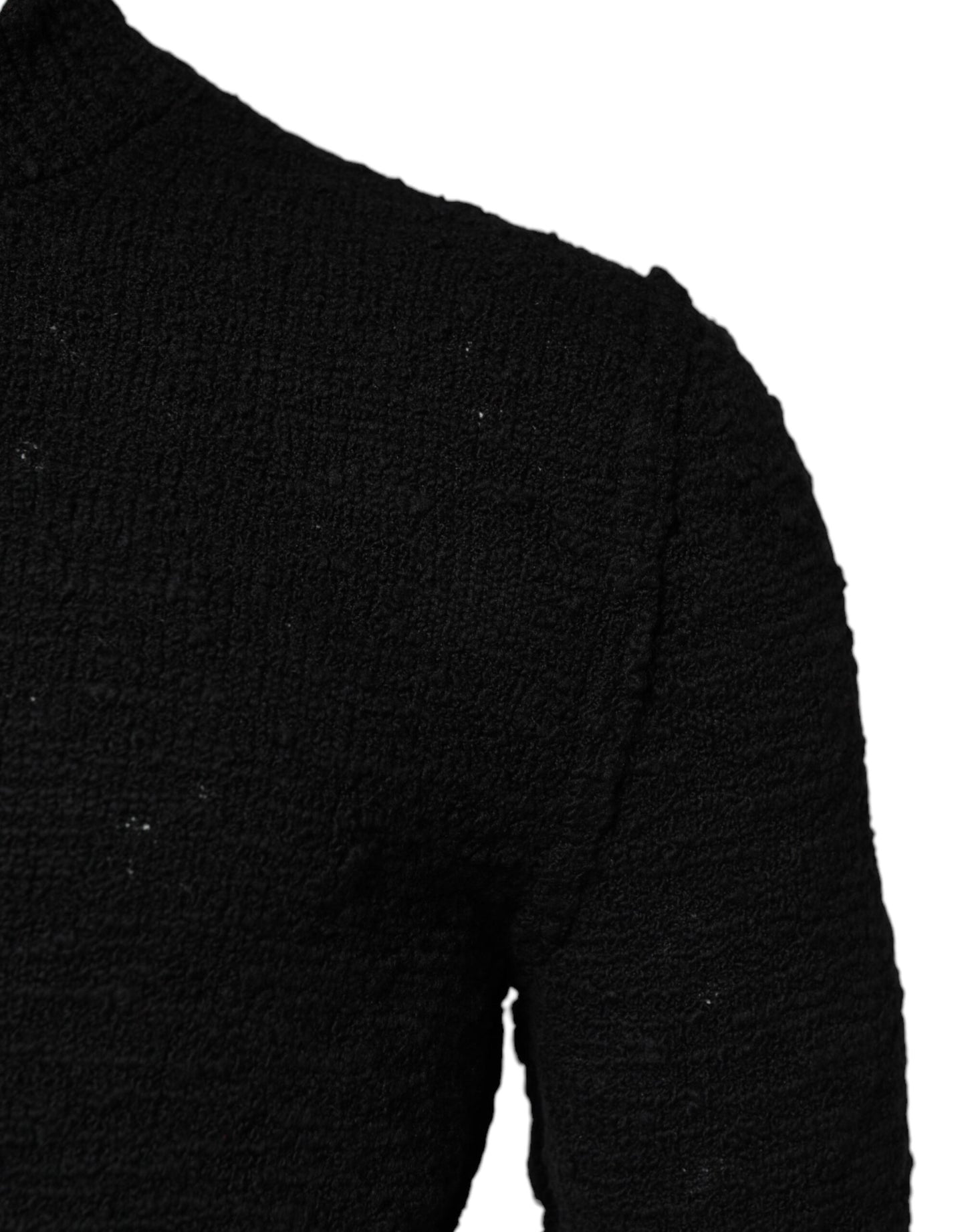 Dolce &amp; Gabbana – Schwarzer Pullover aus Wollstrick mit Rundhalsausschnitt
