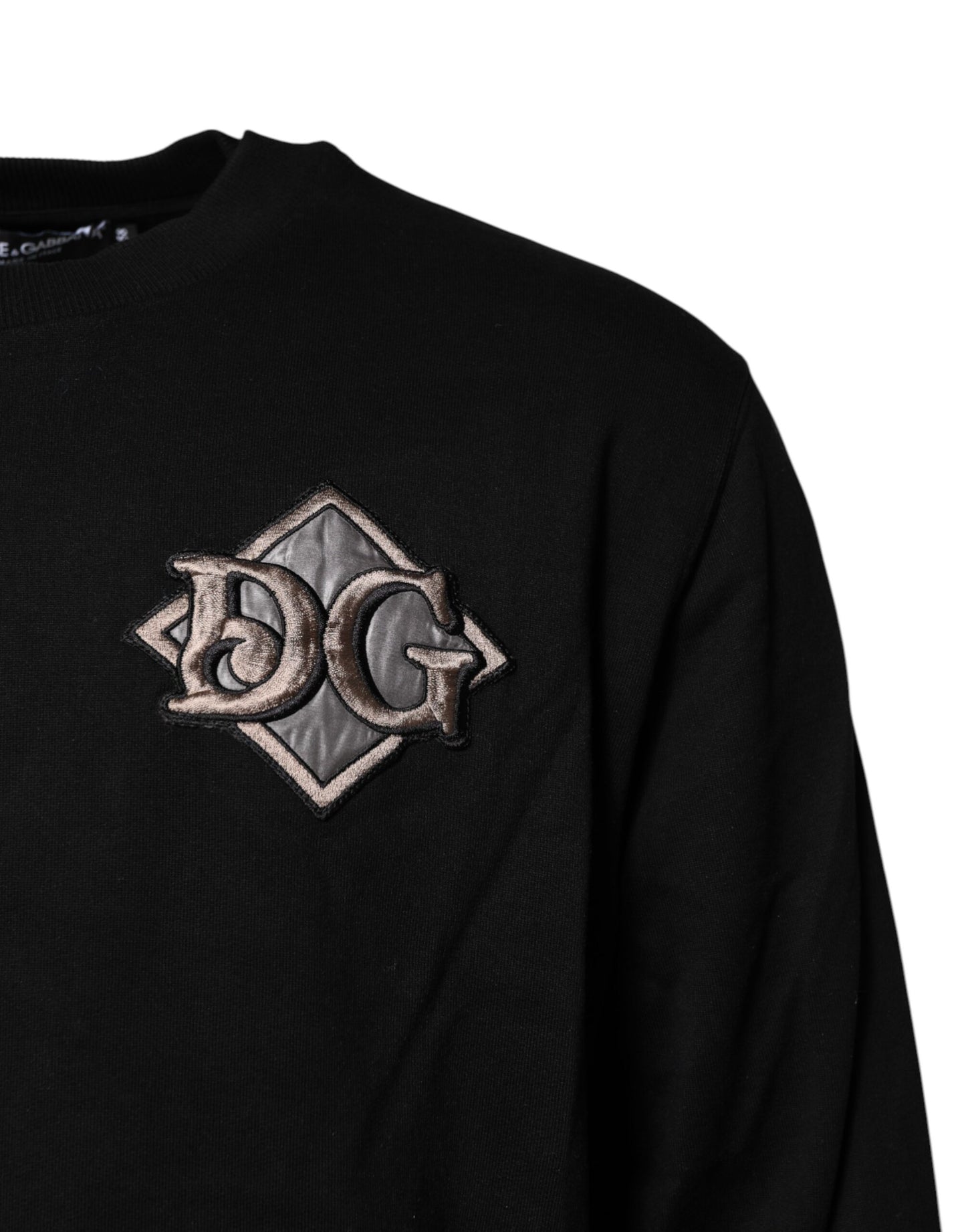 Dolce &amp; Gabbana – Schwarzes Sweatshirt mit Logo-Stickerei