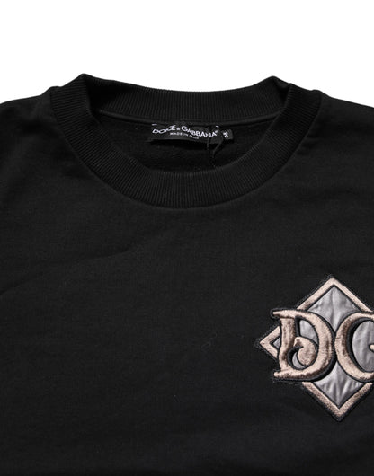 Dolce &amp; Gabbana – Schwarzes Sweatshirt mit Logo-Stickerei